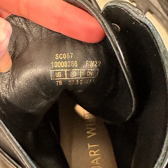 $675 Stuart Weitzman Women's Ultra Lug Sole Buckle Combat Boots size 7 black - Picture 9 of 9